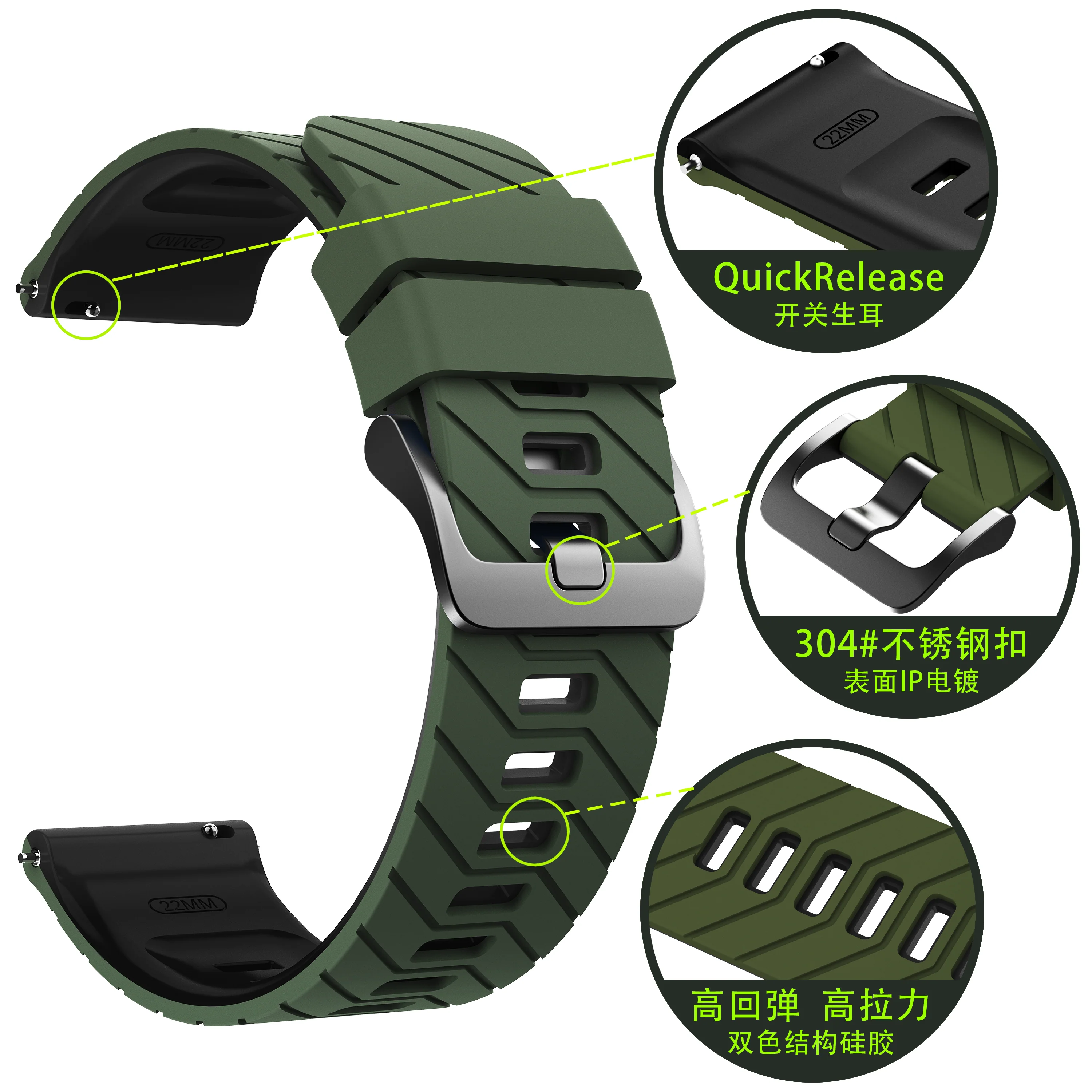 Gard Pro Ultra Twill Sport Strap (Army Green/Black) - Image 6