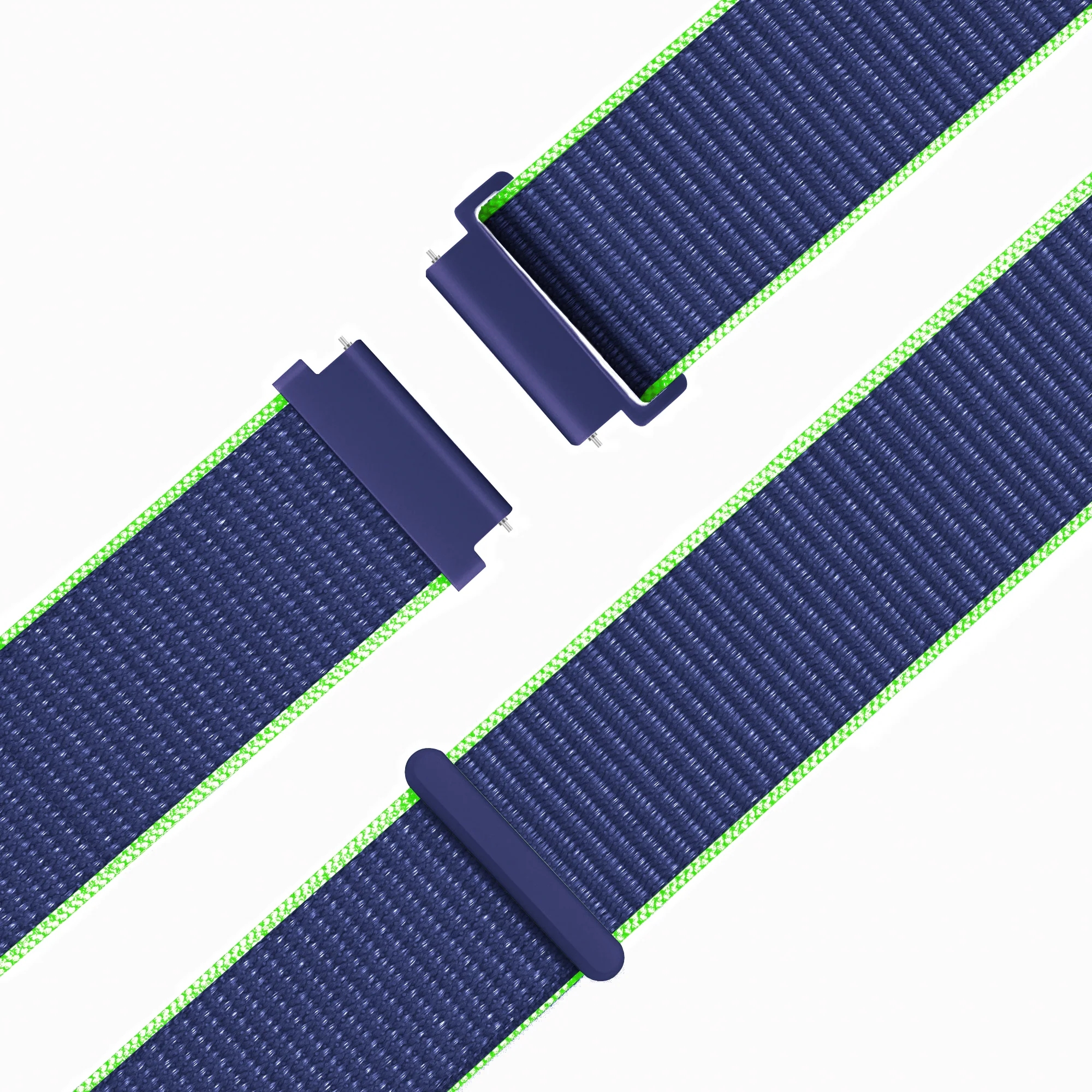 Bandz Garmin Forerunner 645 Nylon Loop Strap (Blue/Lime) - Image 5