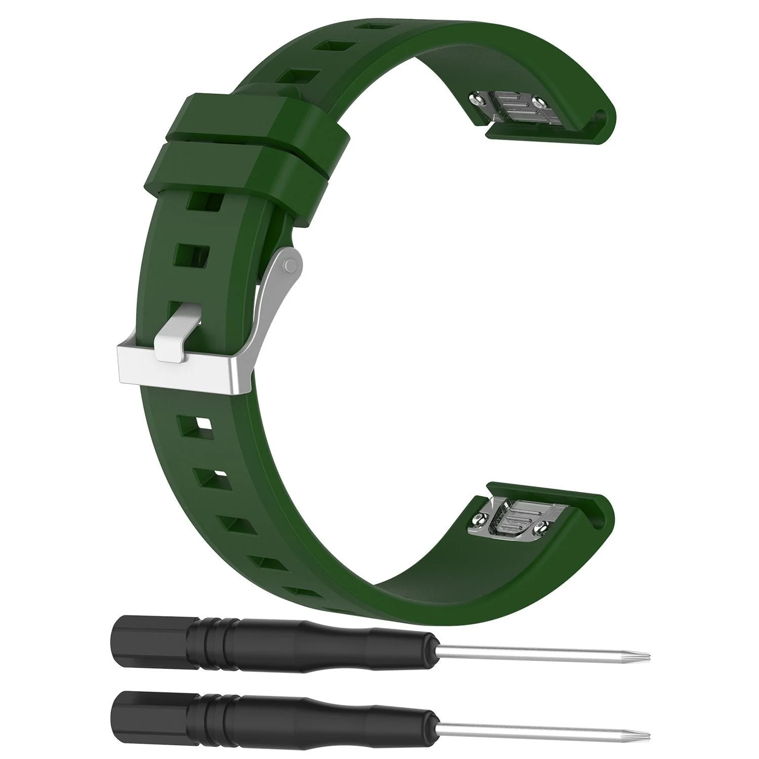 Garmin Instinct Glossy Silicone Strap (Army Green) - Image 4