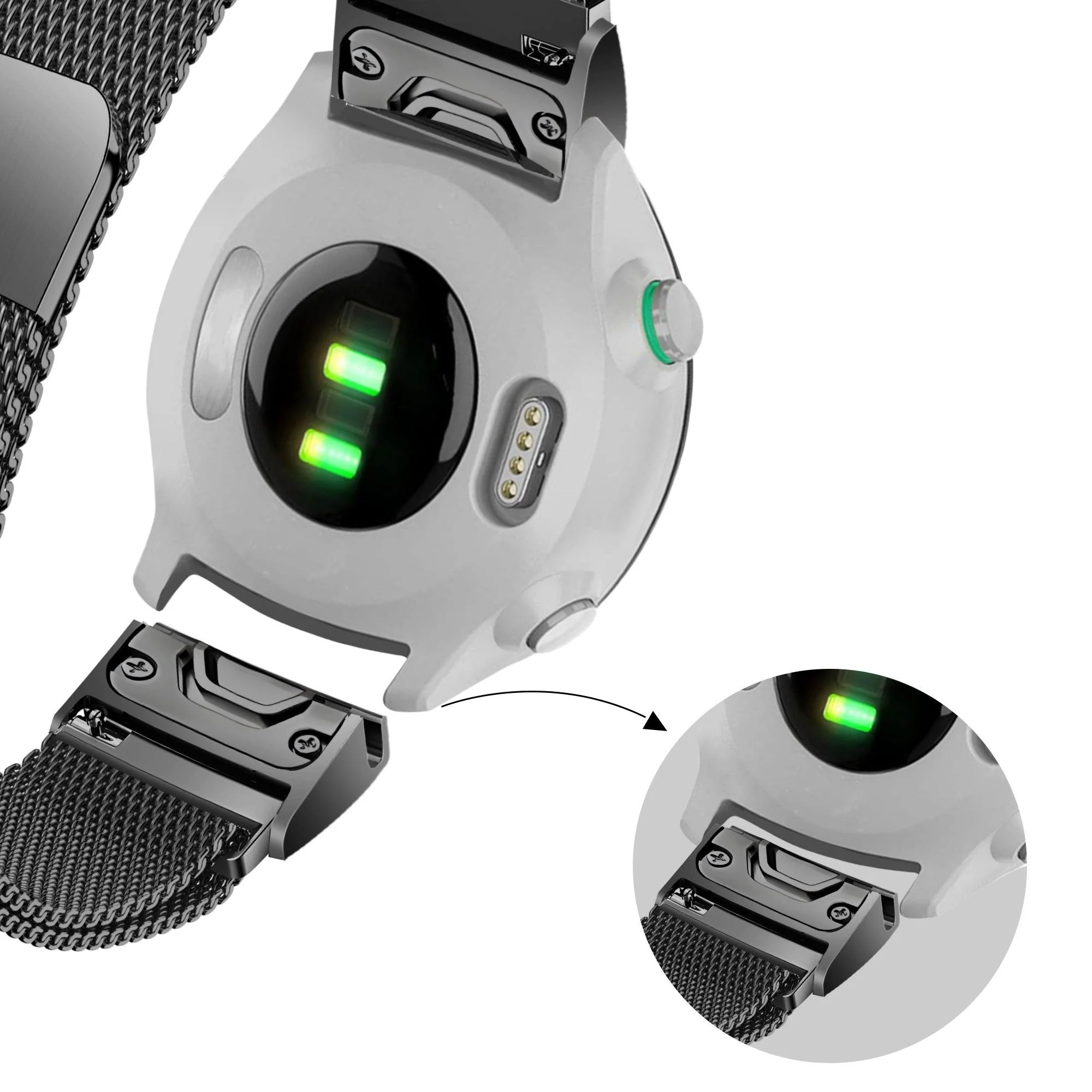 Bandz Garmin Instinct Milanese Loop Strap (Black) - Image 5