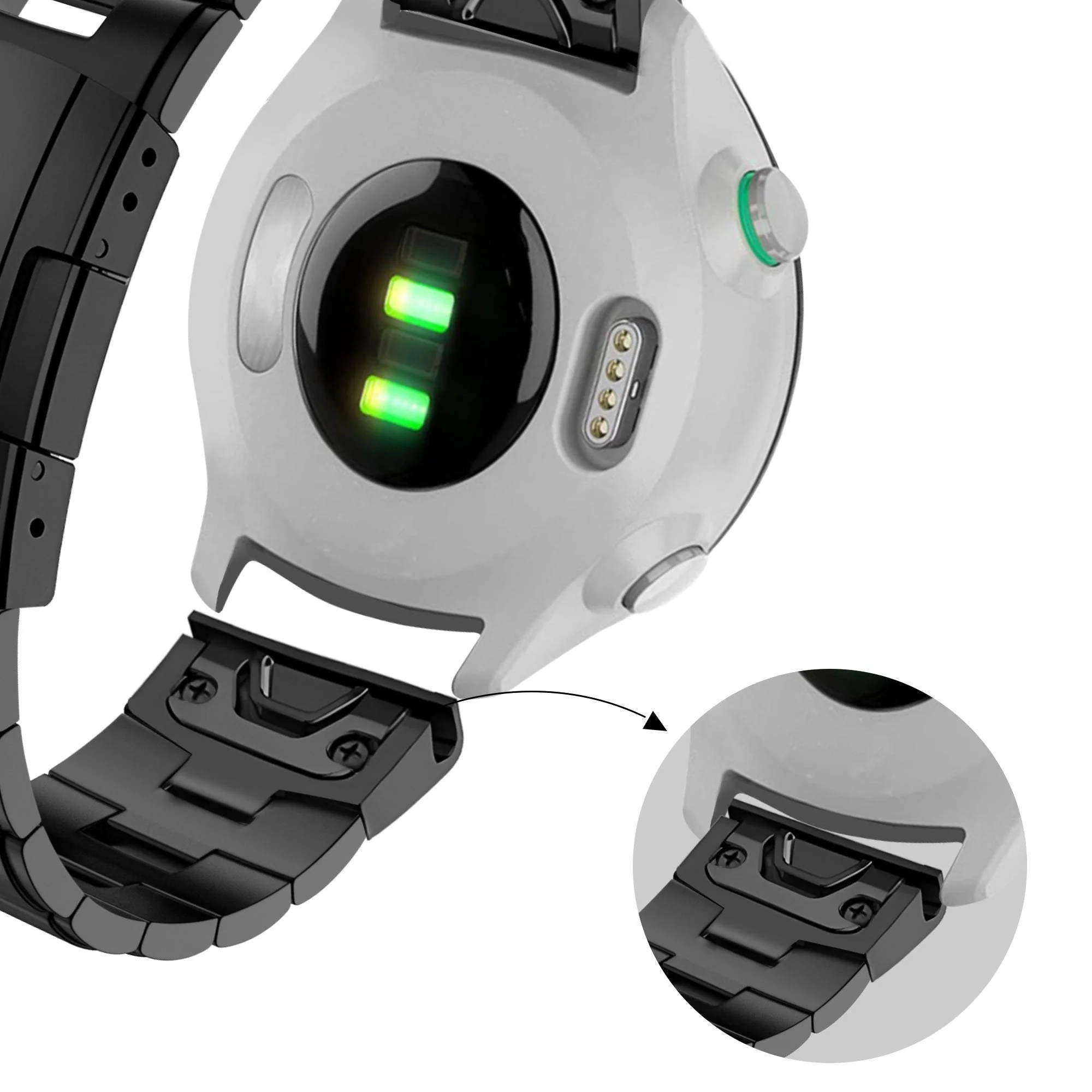 Bandz Garmin Instinct Titanium Link Strap (Black) - Image 6
