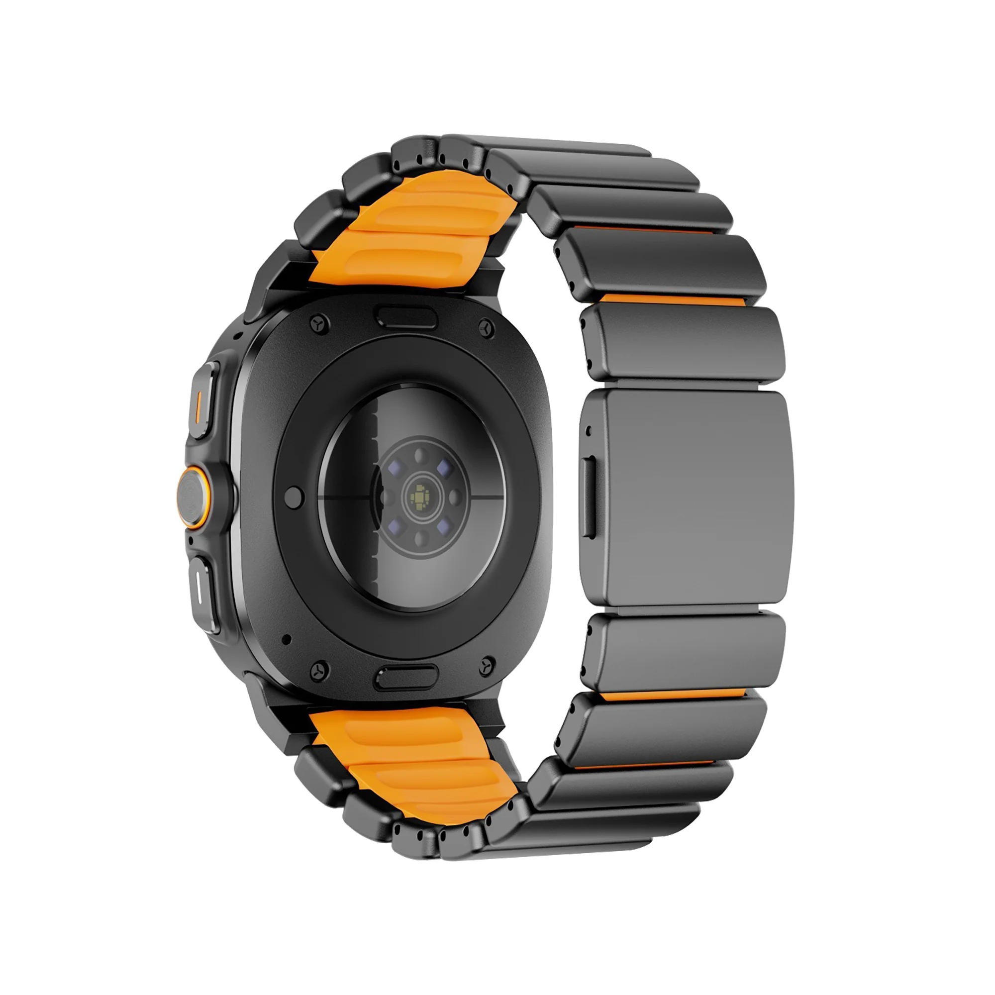Bandz Samsung Galaxy Watch Ultra Titanium Strap 'Hybrid' (Black/Orange) - Image 2