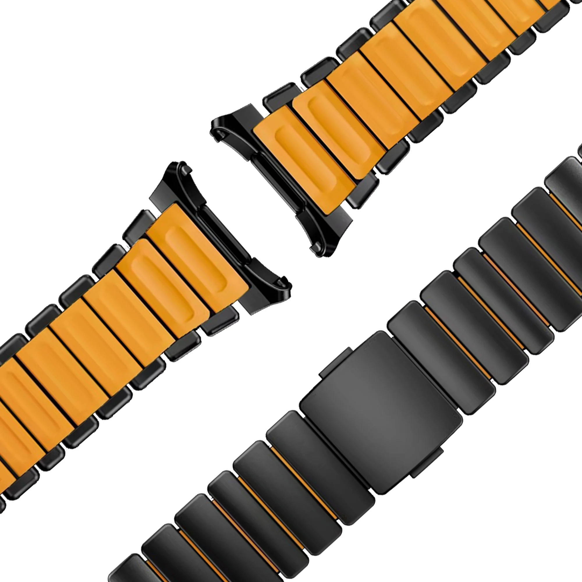 Bandz Samsung Galaxy Watch Ultra Titanium Strap 'Hybrid' (Black/Orange) - Image 3